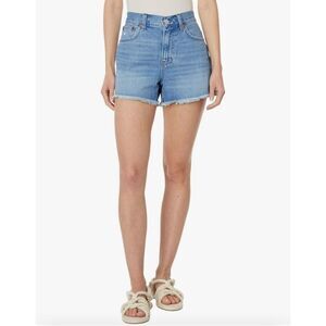 Madewell Women's Relaxed Shorts with Raw Hem Medium Indigo